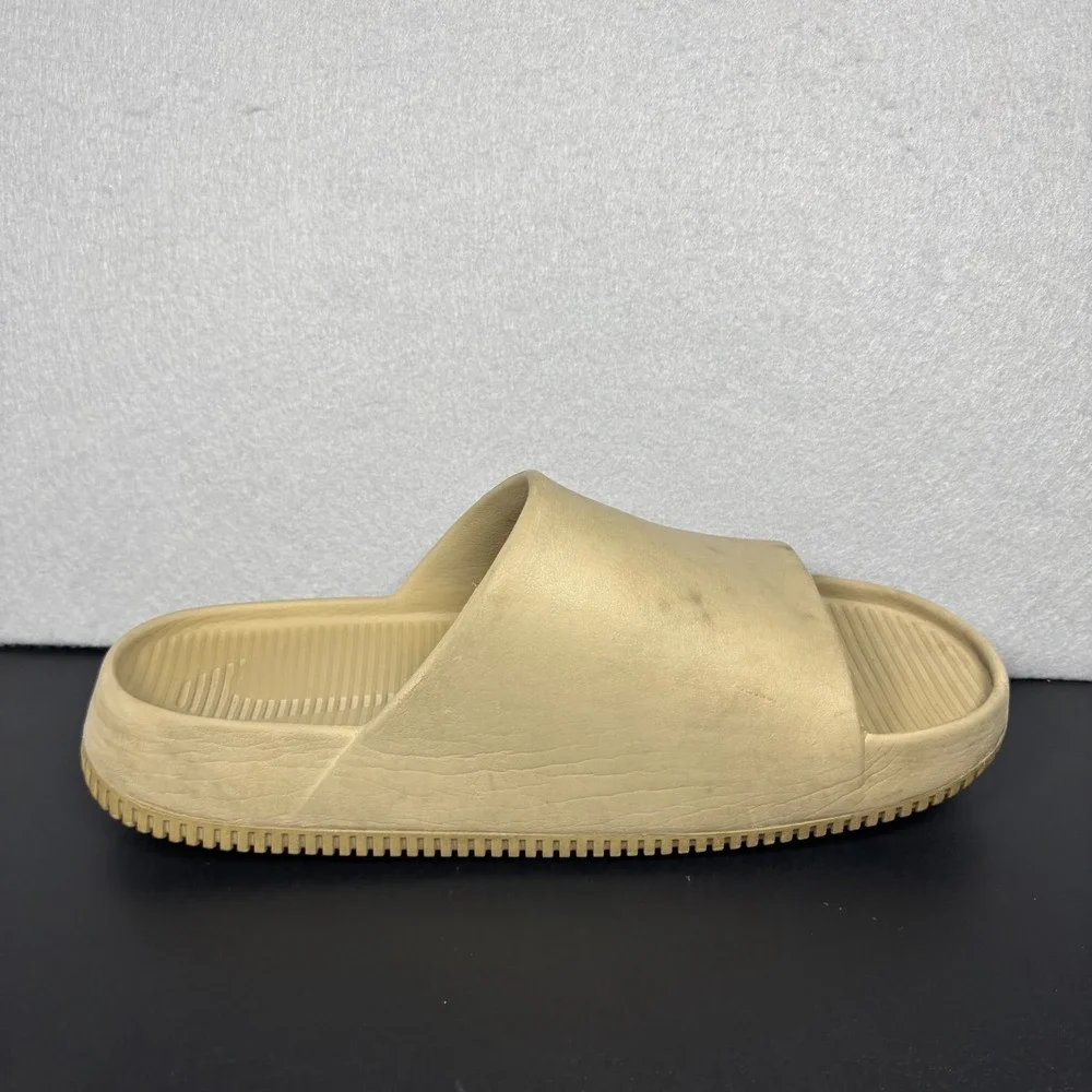 Nike Calm Slide Sandals FD4116-200 Sesame Men's Size 12 Women's 13 Slip On Shoes